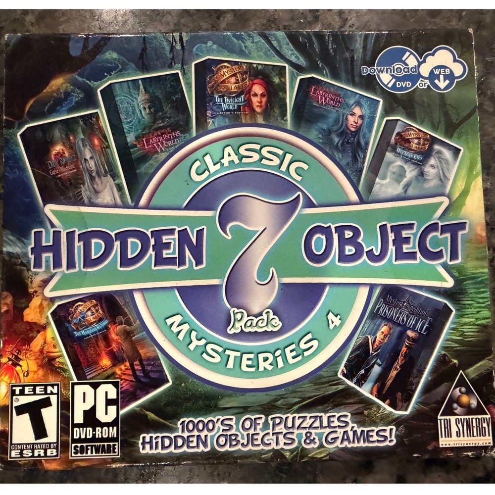Hidden Object Classic Mysteries 4 Pack PC DVD-ROM 7 Games Tri Synergy Windows 10